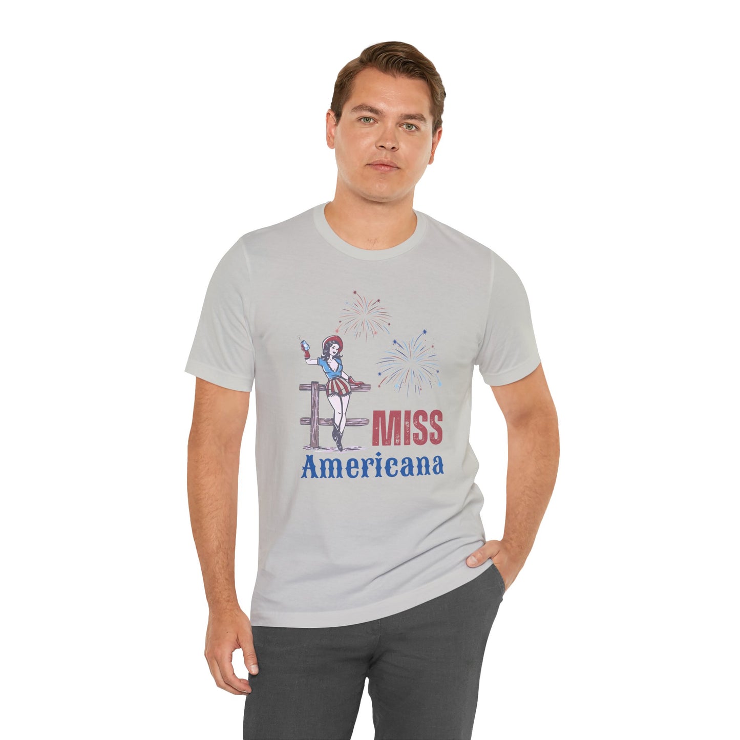 'Miss Americana' Unisex Jersey Tee, Perfect for 4th of July, Independence Day, Summer Parties, Americana Style, Vintage Vibes