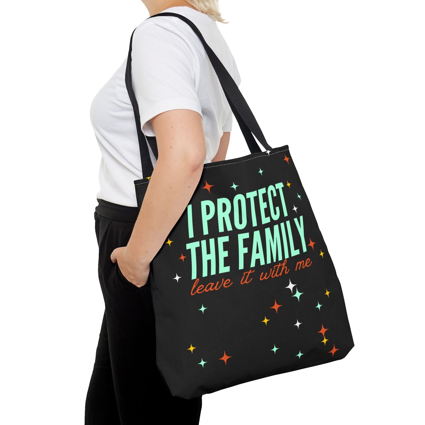 I Protect The Family Tote Bag — Retro Script