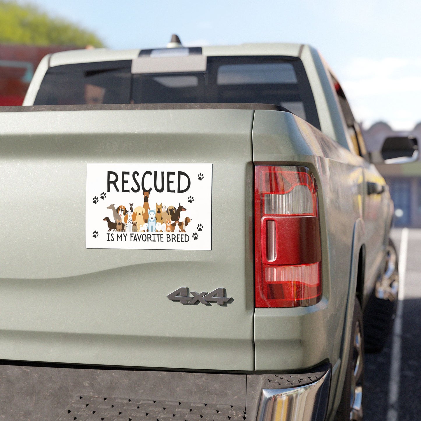 Dog Lover's Car Magnet, Rescued is my Favorite Breed, Cute Pet Gift, Animal Advocacy Magnet, Dog Adoption Support, Pet Lover Decor