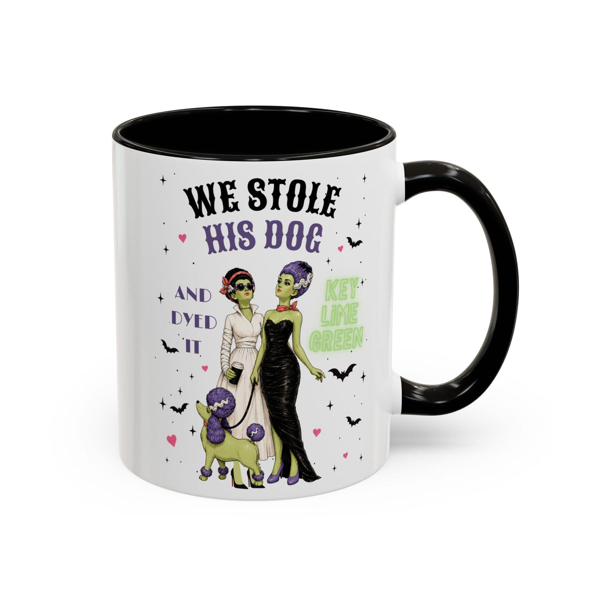 Monster Brides Dog Walk Mug — 11 oz Coffee Cup Lesbian Couple