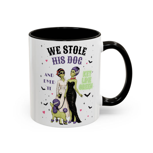 Monster Brides Dog Walk Mug — 11 oz Coffee Cup Lesbian Couple