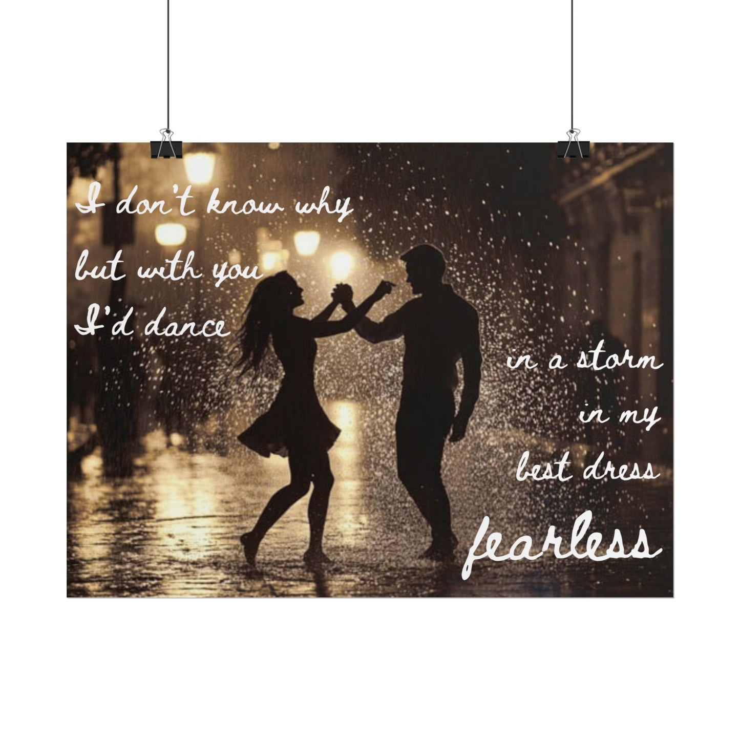 Fearless Dance Love Poster, Romantic Wall Art, Home Decor, Couple Gift, Wedding Anniversary, Inspirational Quote