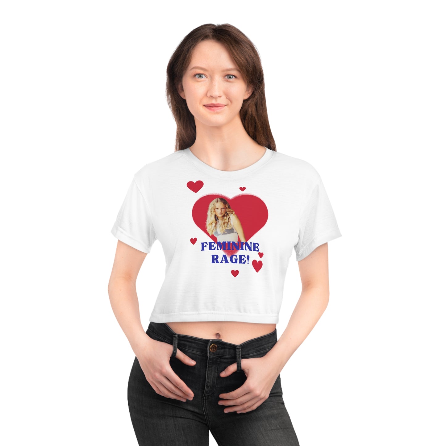 Feminine Rage! Crop Tee (AOP)