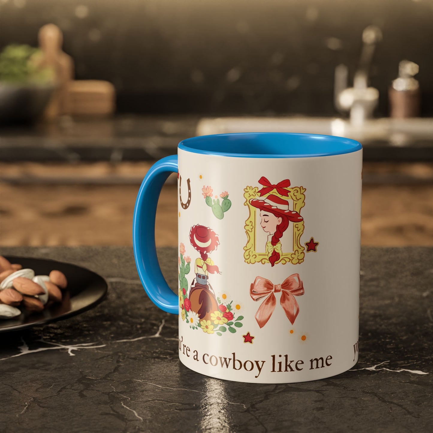 Cowgirl Cowboy Mug – "You're a Cowboy Like Me" Colorful 11oz Ceramic Coffee Cup