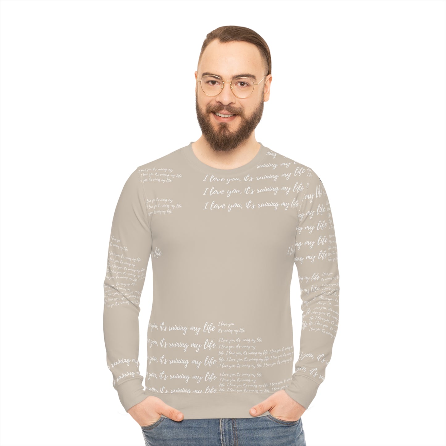 I love you - Lightweight Sweatshirt Men's Sizing