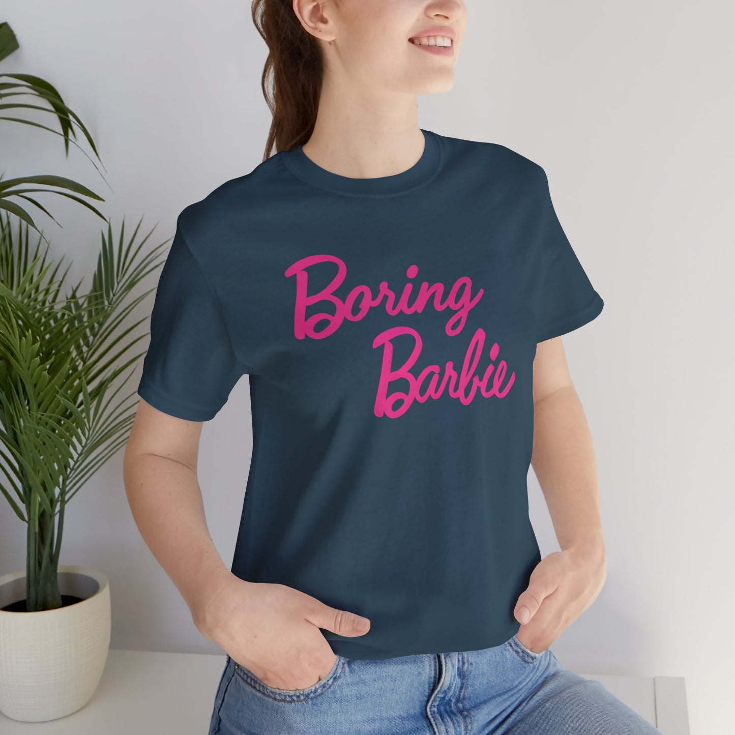 Boring B pink Tee - Fun Unisex Jersey Shirt, Cute Graphic Tee, Perfect Gift for Barbie Fans, Casual Style, Birthday Shirt, Retro Fashion