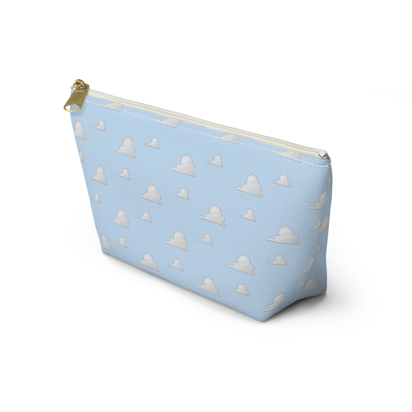 Cloud Pattern Accessory Pouch — Sky Blue T-Bottom Makeup Bag