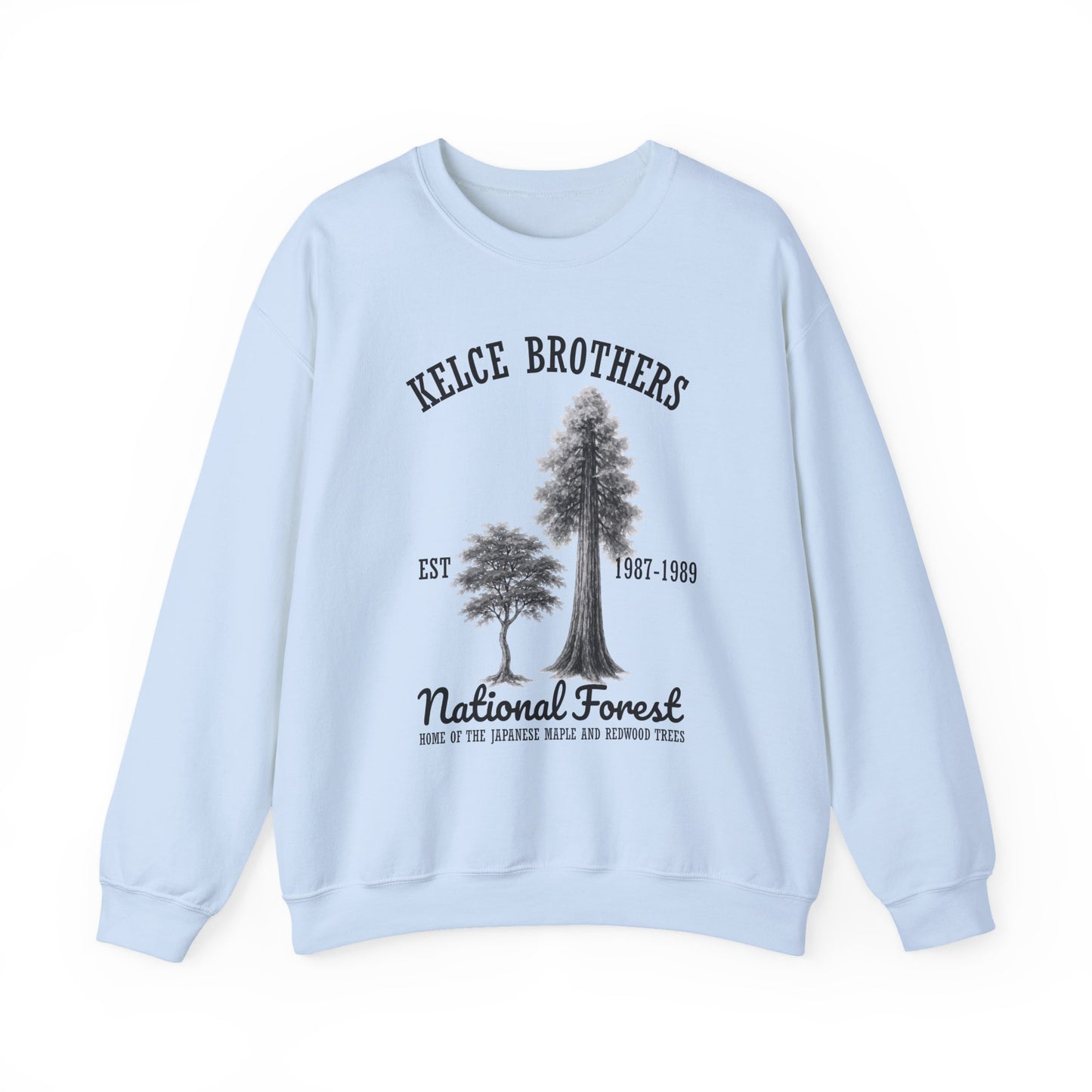Kelce National Forest Crewneck Sweatshirt - "Kelce Brothers" Vintage Tree Graphic