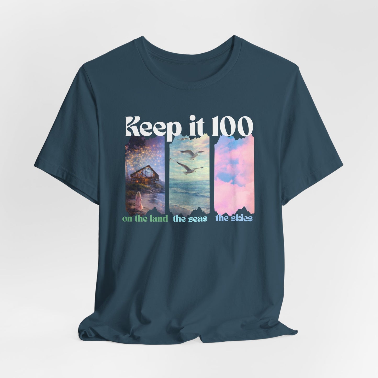 Keep It 100 Triple Graphic Tee — Land • Sea • Sky