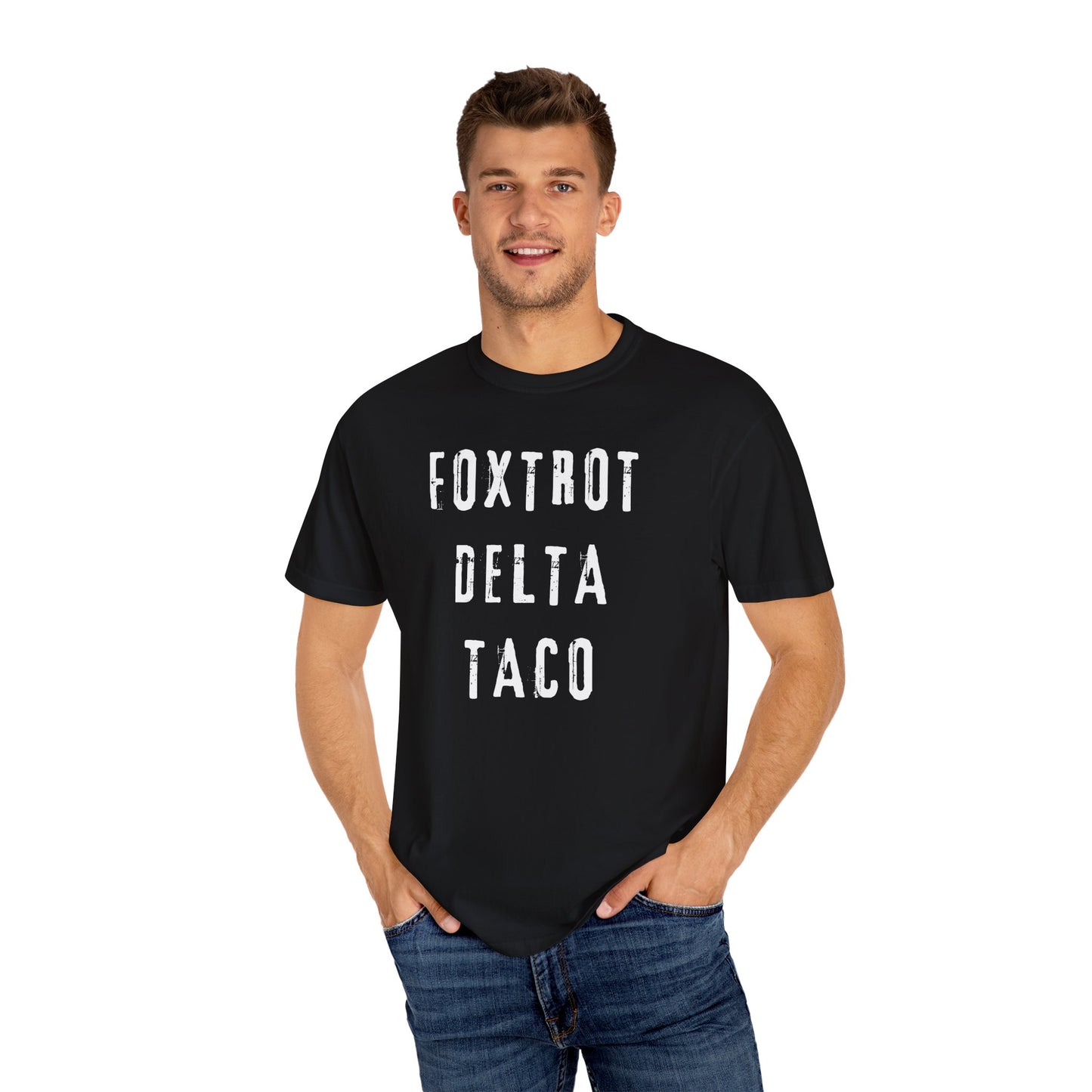 Foxtrot Delta Taco FDT Comfort Colors T-Shirt - Unisex Garment-Dyed Tee, Funny Gift, Taco Political Apparel, Everyday Wear, Summer Style