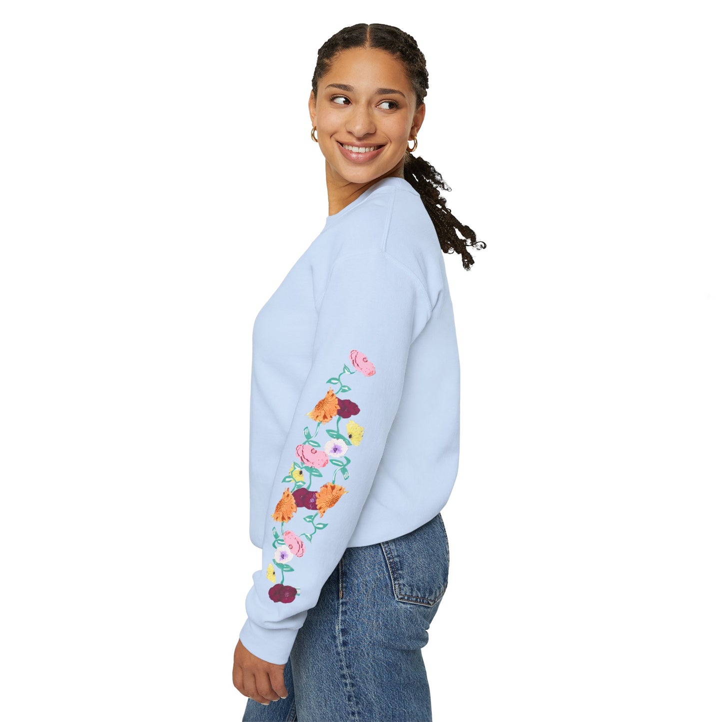 Acoustic Piano Floral Sleeve Crewneck Sweatshirt