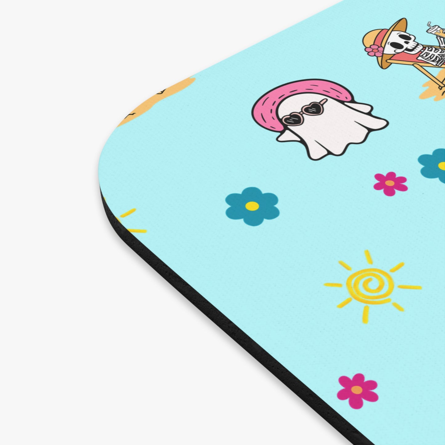 Aqua Summerween Mouse Pad | Cute Office Decor, Desk Accessory, Gift for Students, Nerdy Gift, Beach Vibes