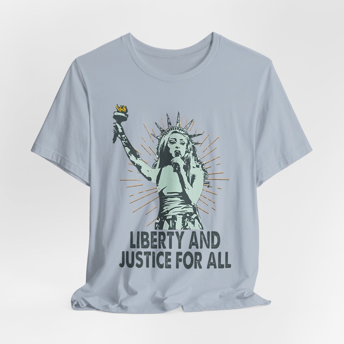 Liberty and Justice Short Sleeve Chappell Tee | Patriotic Unisex Shirt | Freedom Wear, Gift for Activists, Independence Day, Casual Style, [...]