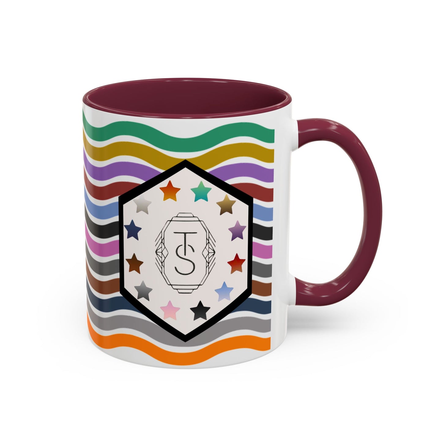 Wavy Tay-pendence Day Flag - Colorful Coffee Mugs - Spirited Sipware for Home, Office, Birthdays, or Holidays, Unique Gift Idea, Customizable Designs, Vibrant Drinkware