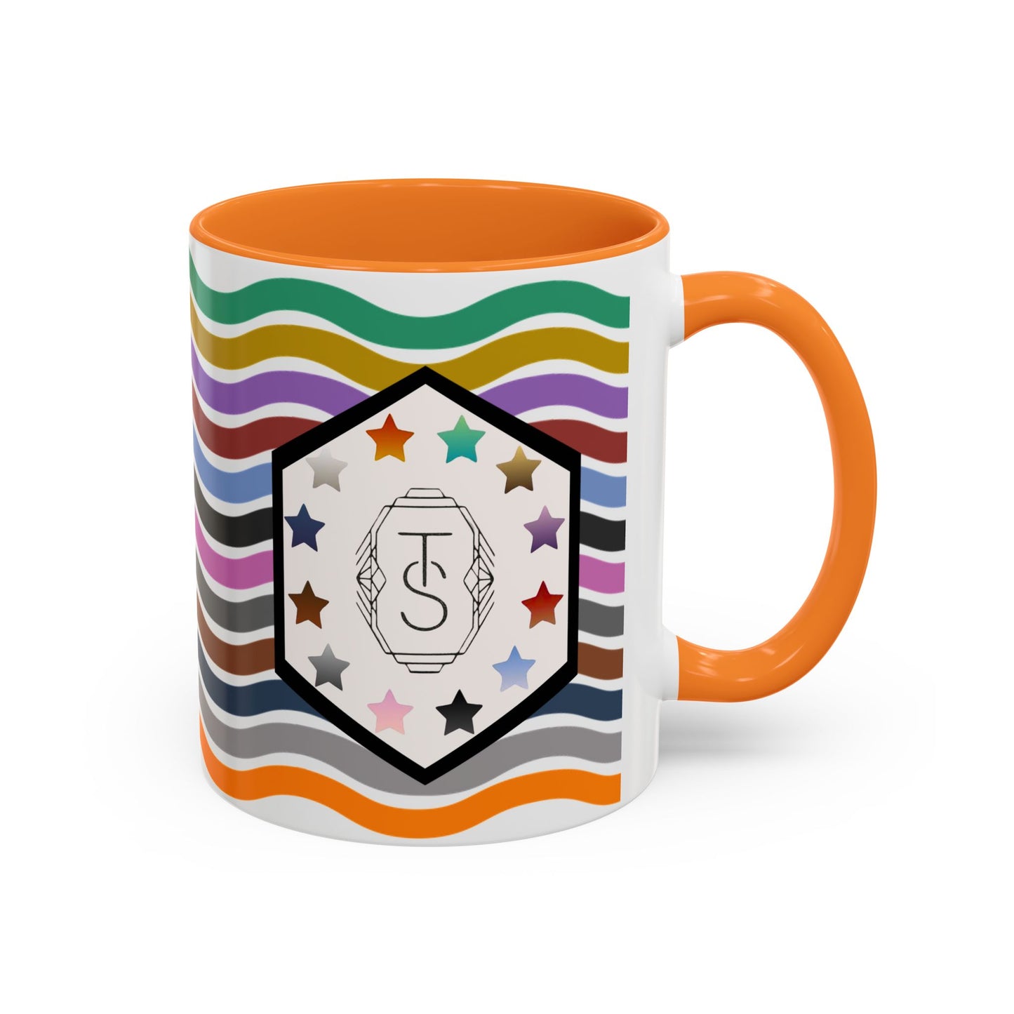 Wavy Tay-pendence Day Flag - Colorful Coffee Mugs - Spirited Sipware for Home, Office, Birthdays, or Holidays, Unique Gift Idea, Customizable Designs, Vibrant Drinkware