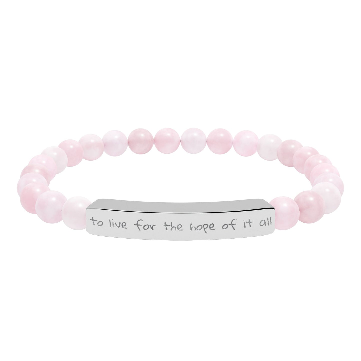Engraved Natural Stone Stretch Bracelet — to live for the hope of it all