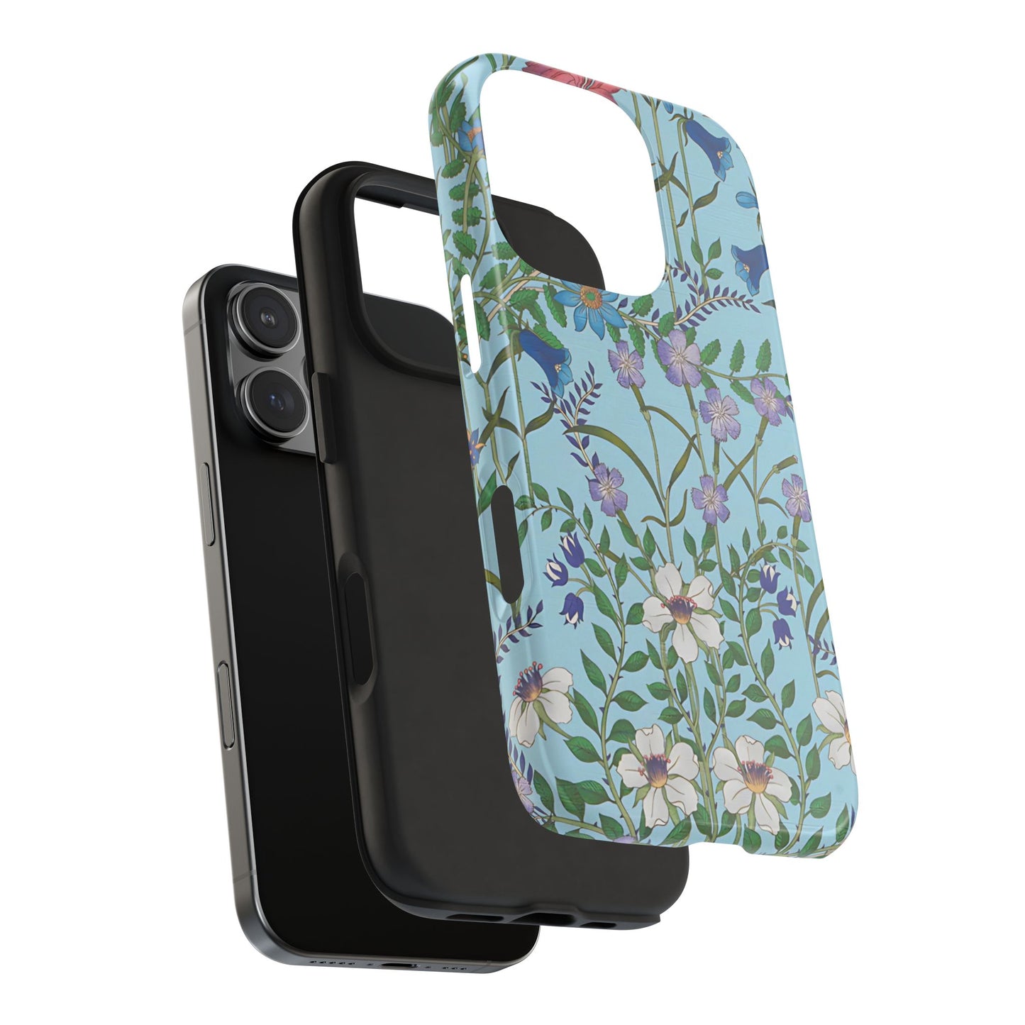 Vibrant Floral Tough Phone Case "Flora Blue"- Durable Protection for Your Device