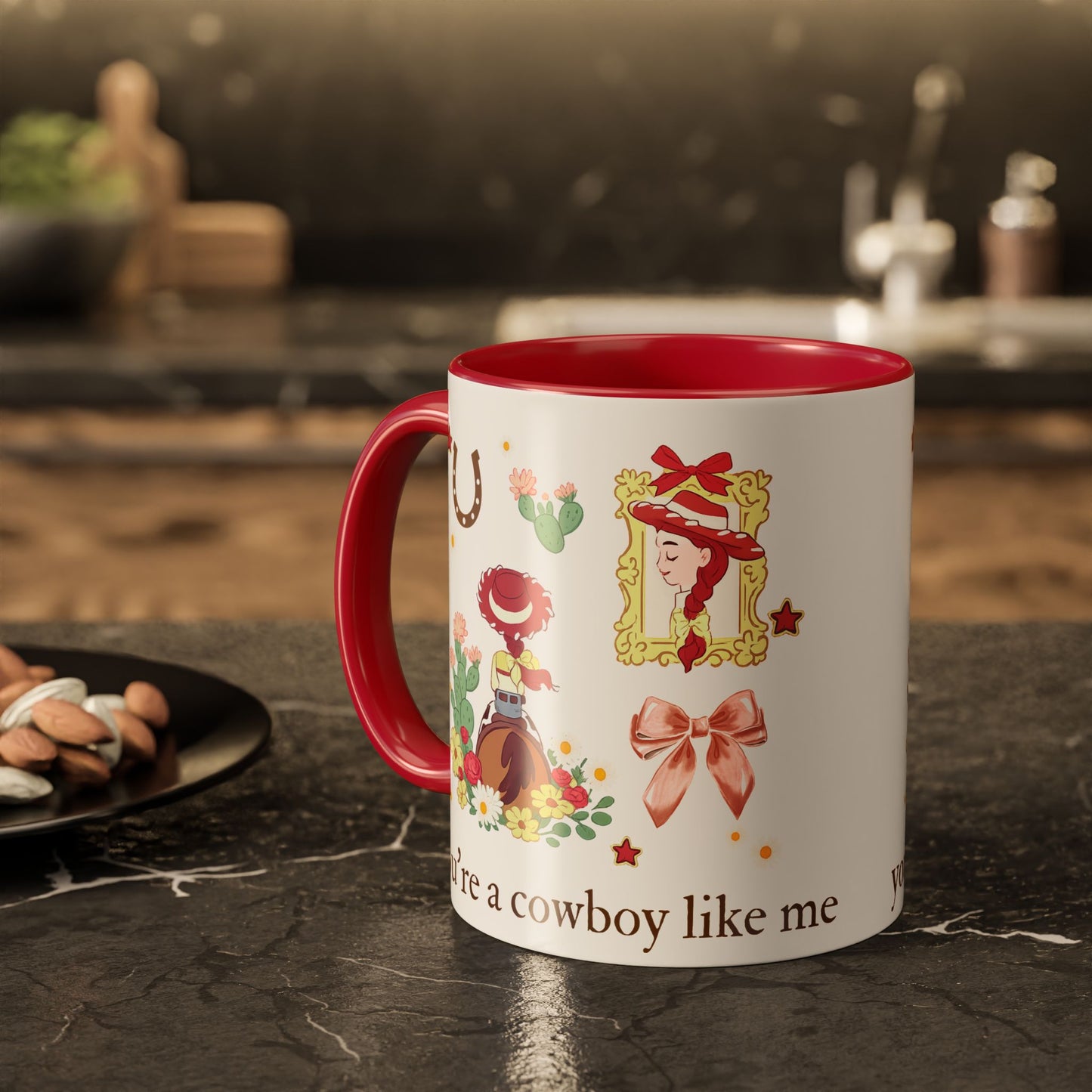 Cowgirl Cowboy Mug – "You're a Cowboy Like Me" Colorful 11oz Ceramic Coffee Cup