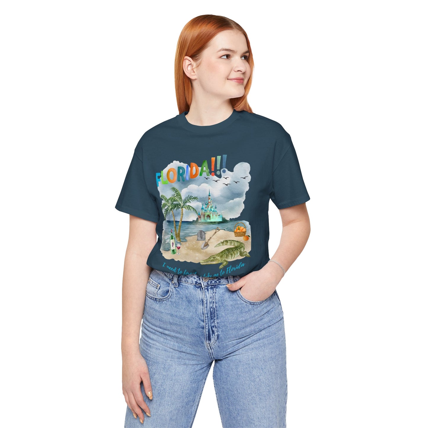 FLORIDA!!! Watercolor Print - Unisex Jersey Short Sleeve Tee