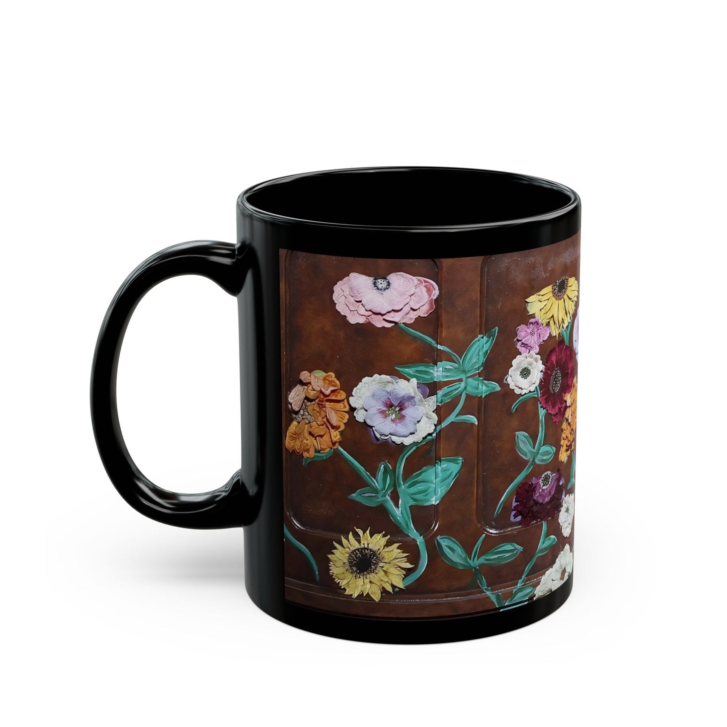 Surprise Song Floral Piano Black Mug (11oz, 15oz)