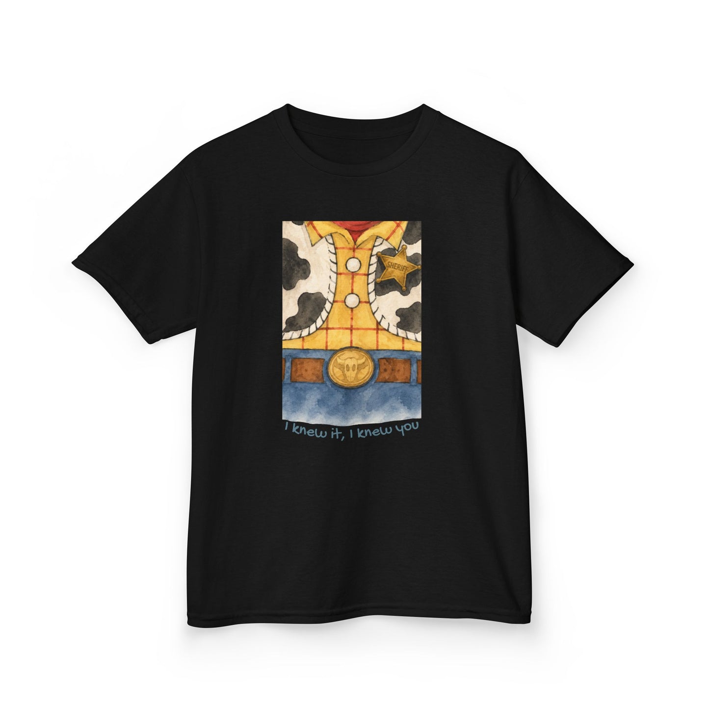 Kids T-Shirt — "I Knew It, I Knew You" Cowboy Outfit Graphic