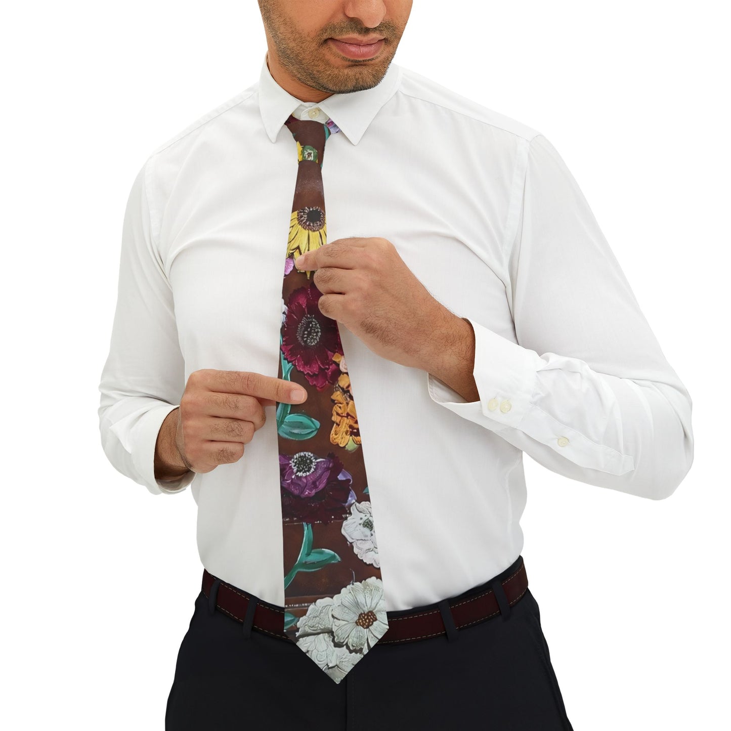 Surprise Song Piano Flowers Necktie