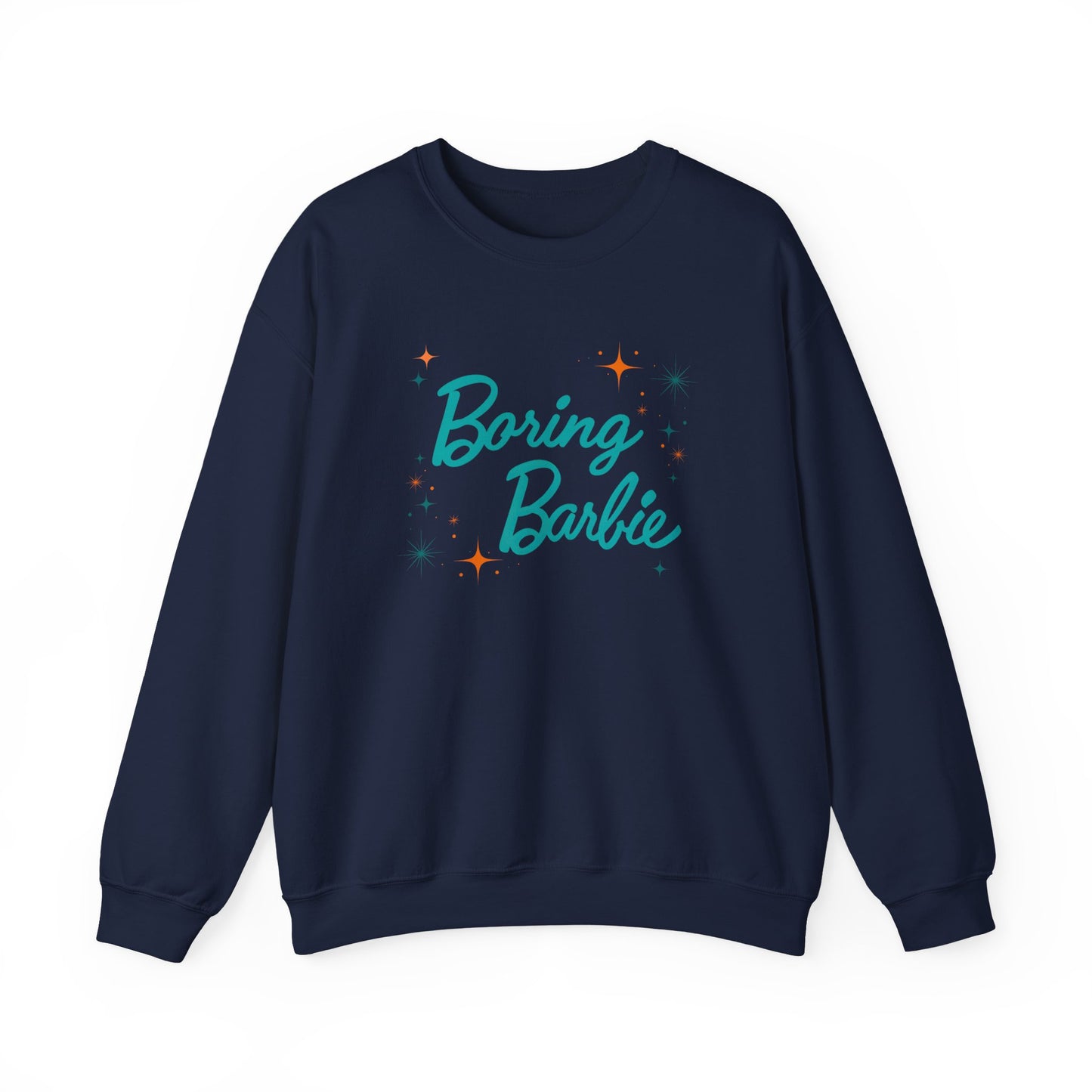 Boring Barbie with stars - Gildan Crewneck Sweatshirt, Cozy Sweatshirt, Unisex Apparel, Gift for Barbie Fans, Casual Wear, Trendy Fashion