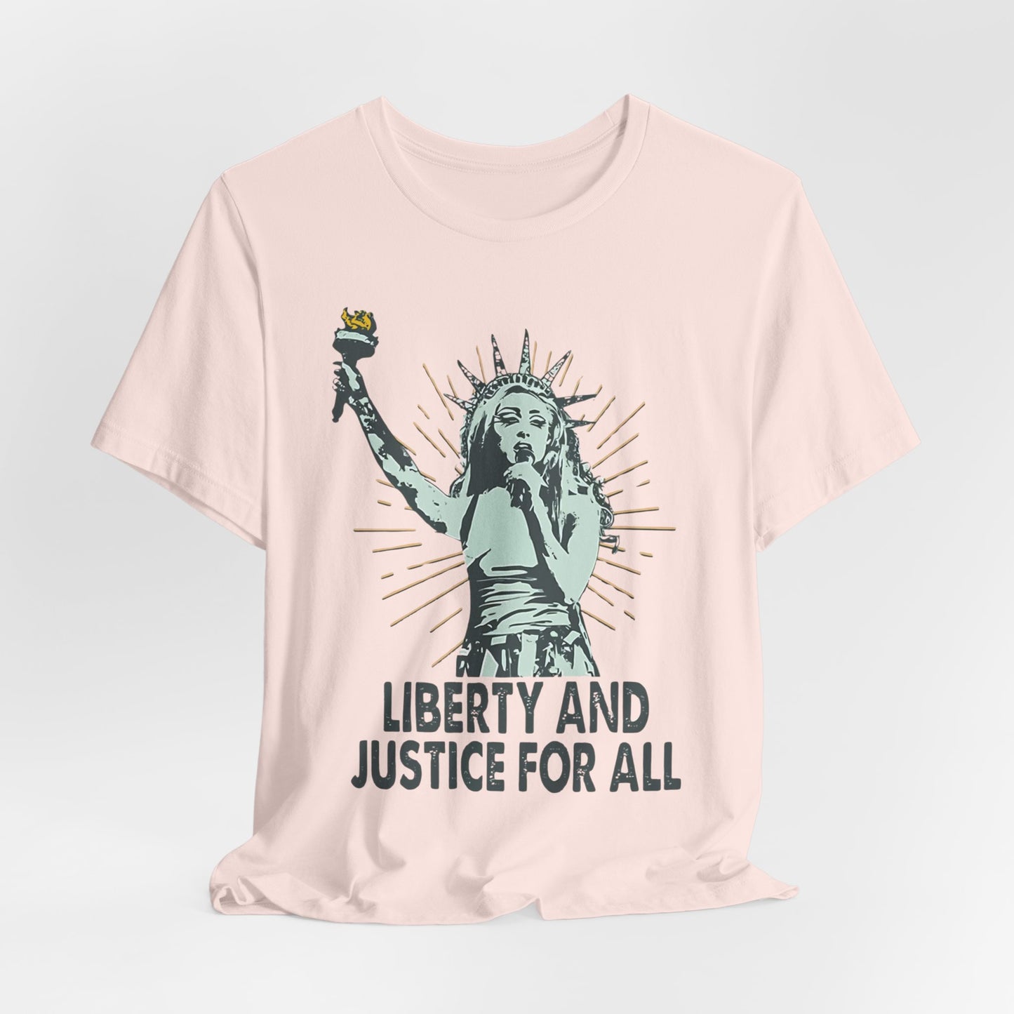 Liberty and Justice Short Sleeve Chappell Tee | Patriotic Unisex Shirt | Freedom Wear, Gift for Activists, Independence Day, Casual Style, [...]