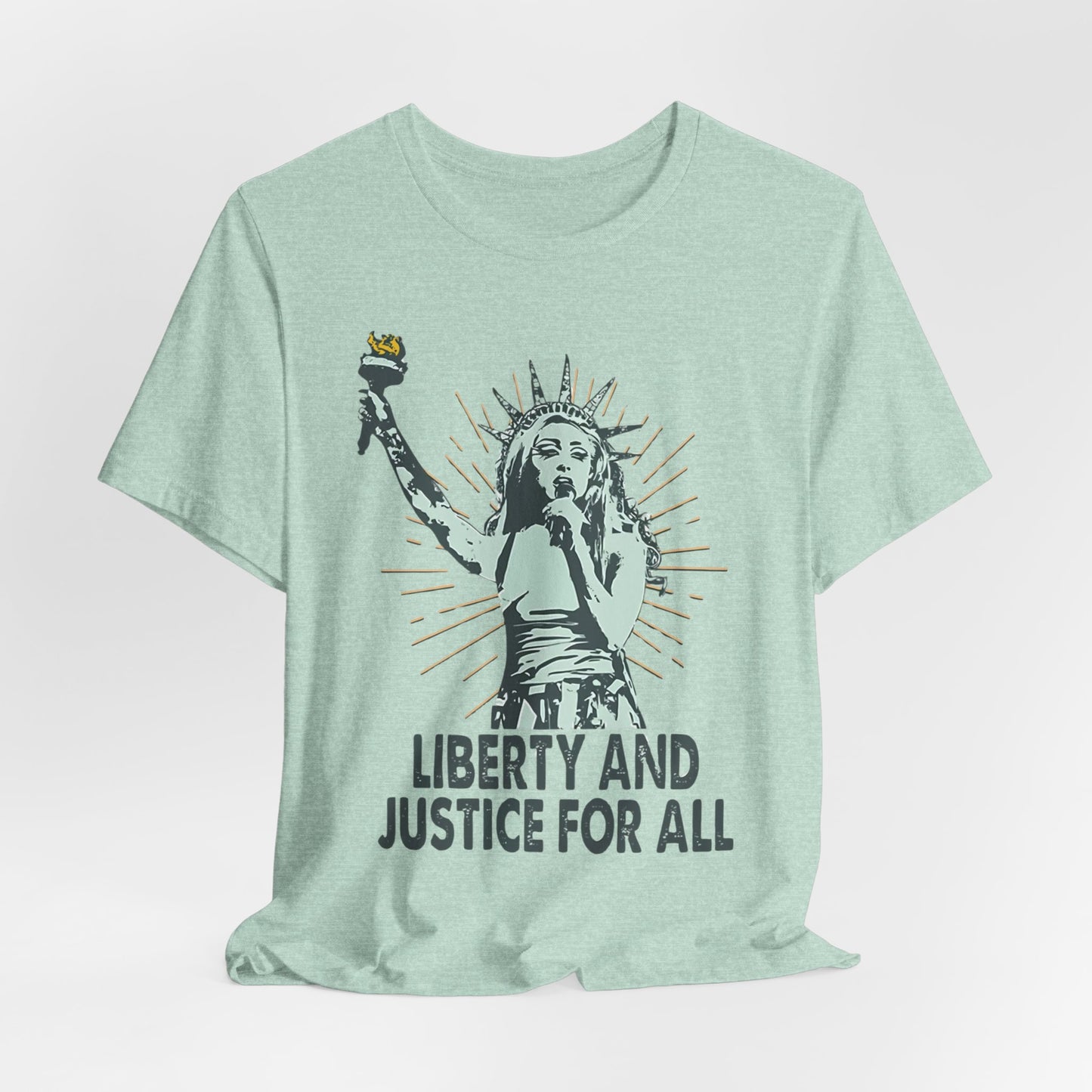 Liberty and Justice Short Sleeve Chappell Tee | Patriotic Unisex Shirt | Freedom Wear, Gift for Activists, Independence Day, Casual Style, [...]