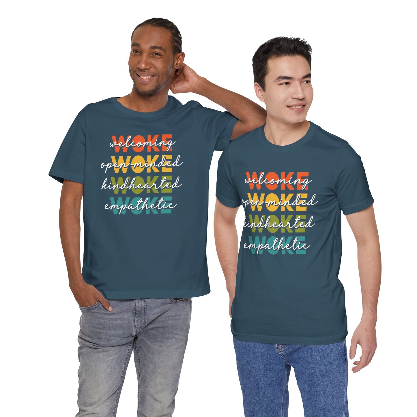 WOKE Acronym Message Tee, Woke Unisex Shirt, Kindhearted T-Shirt, Open-Minded Graphic Top, Awareness Apparel, Gift for Activists