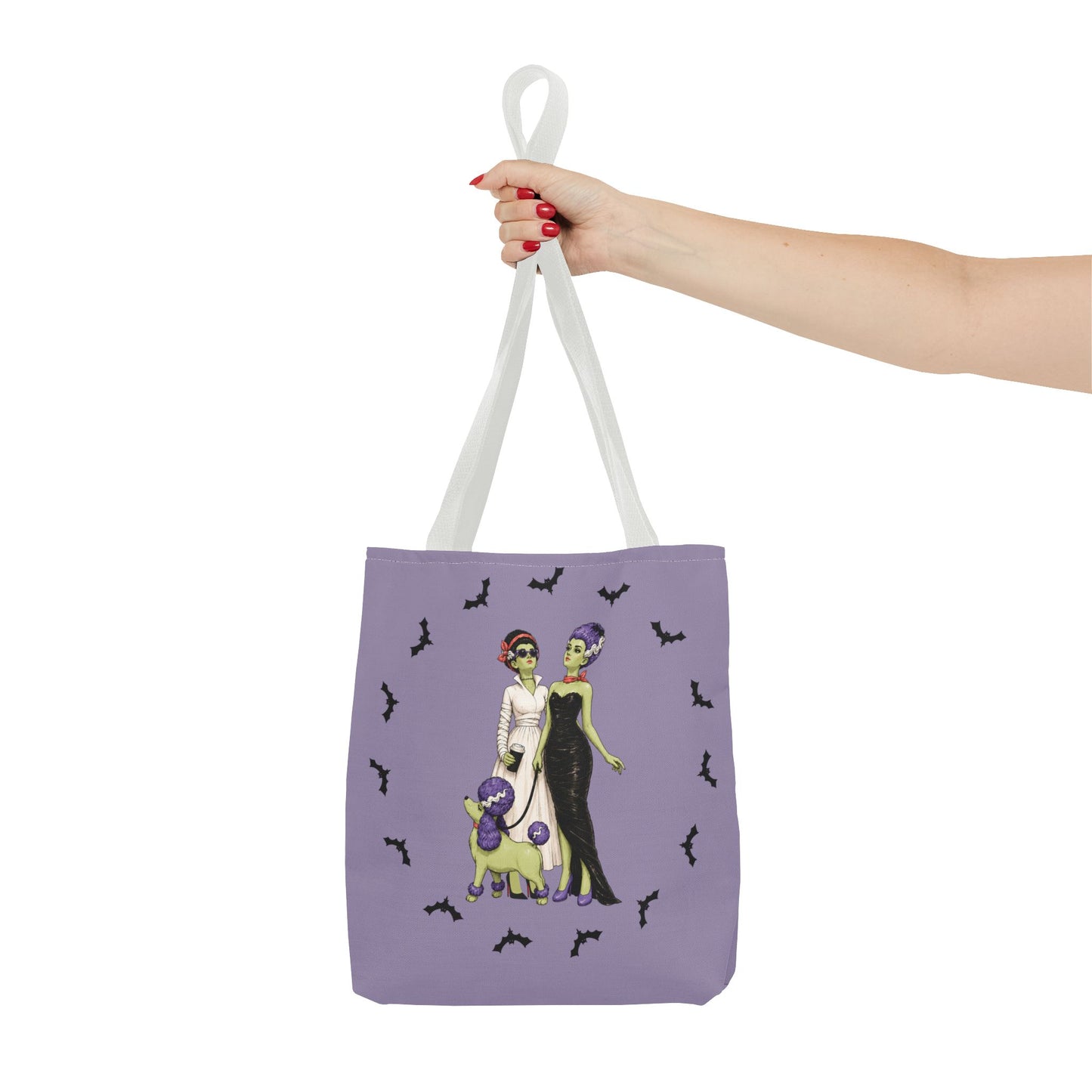 Gothic Brides Tote Bag — Retro Monster Dog Walk Design