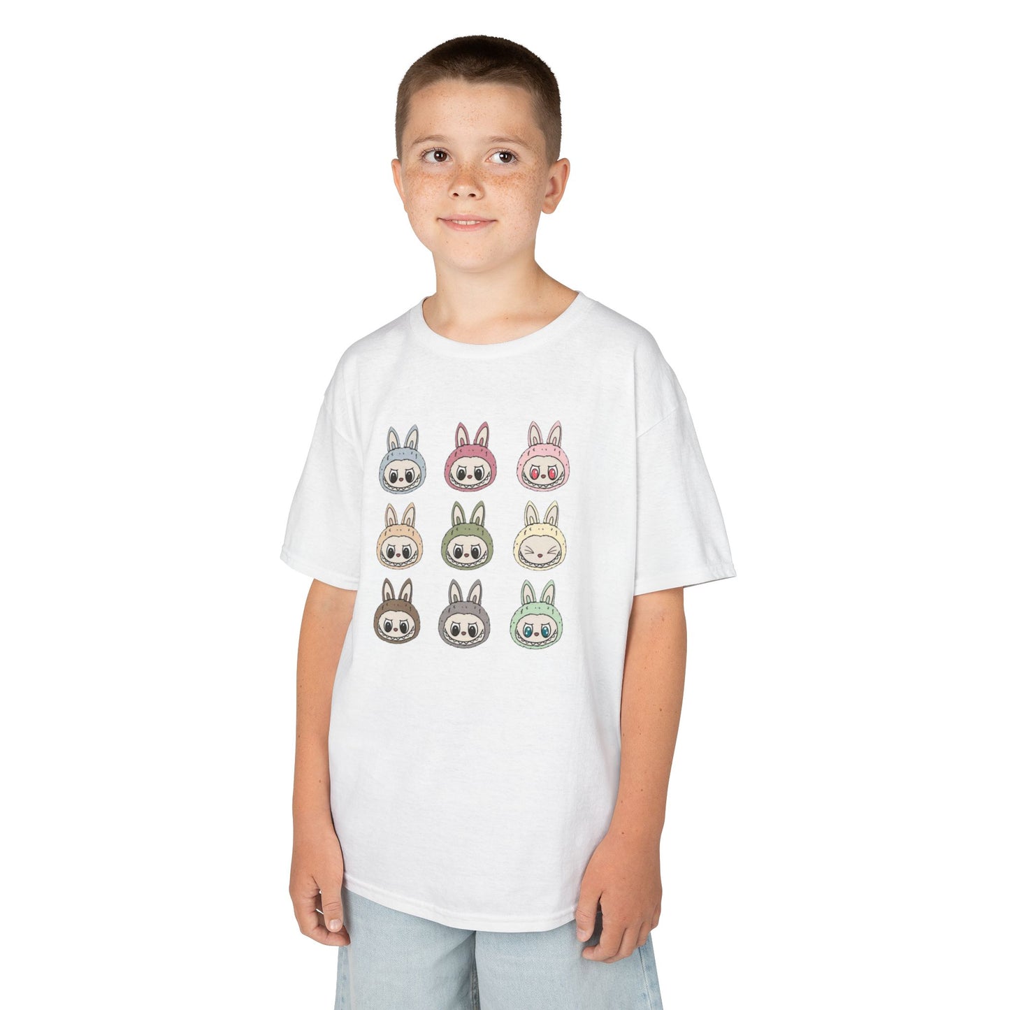 KIDS Cute Character Tee, Kids Cotton T-Shirt, Pastel Animal Shirt for Easter, Spring Fashion, Birthday Gift