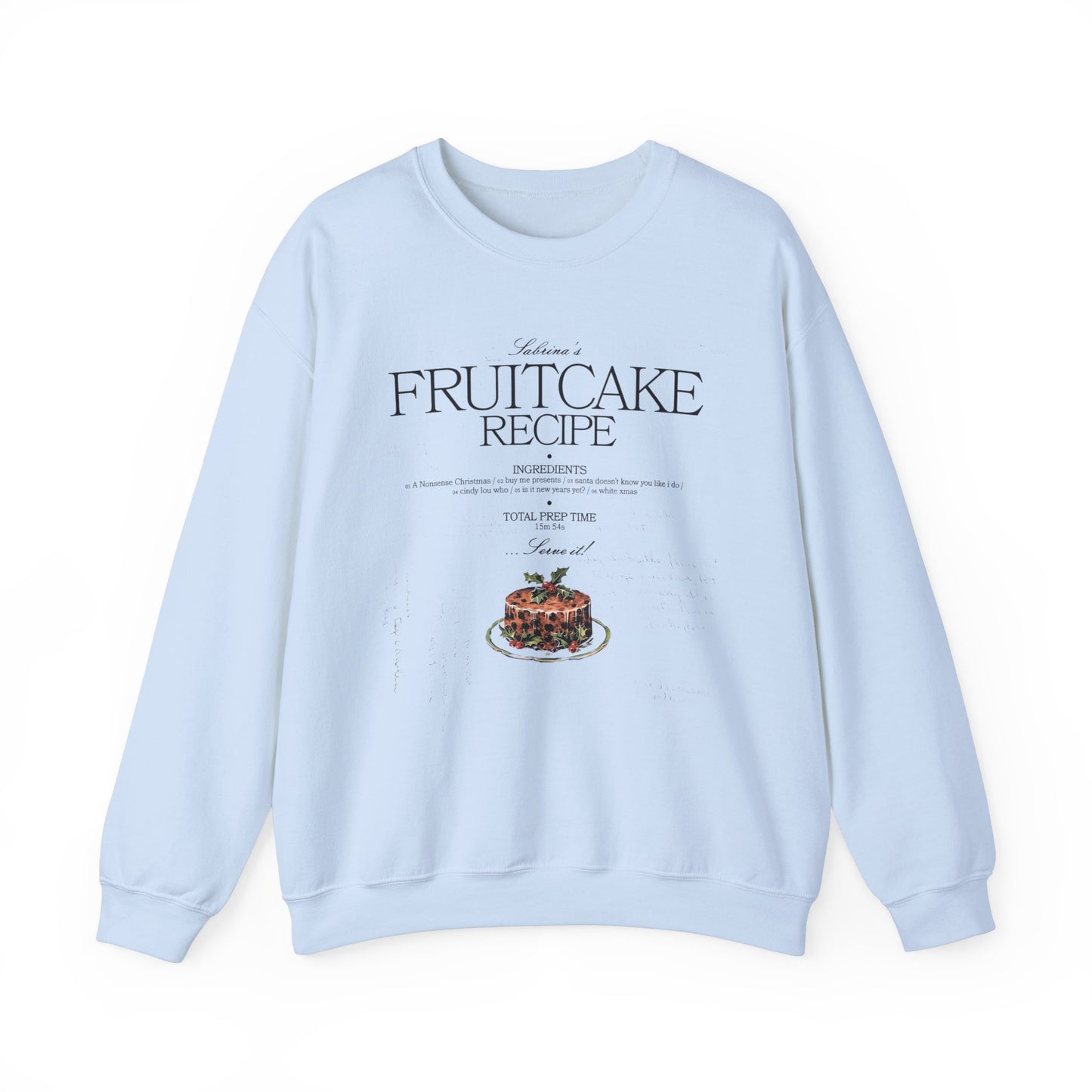 fruitcake recipe with handwriting - Unisex Heavy Blend™ Crewneck Sweatshirt