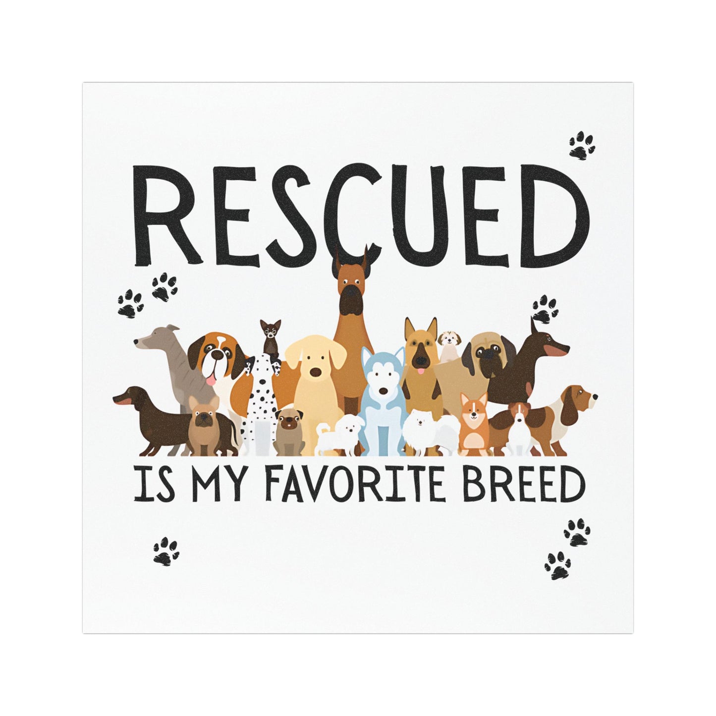 Dog Lover's Car Magnet, Rescued is my Favorite Breed, Cute Pet Gift, Animal Advocacy Magnet, Dog Adoption Support, Pet Lover Decor