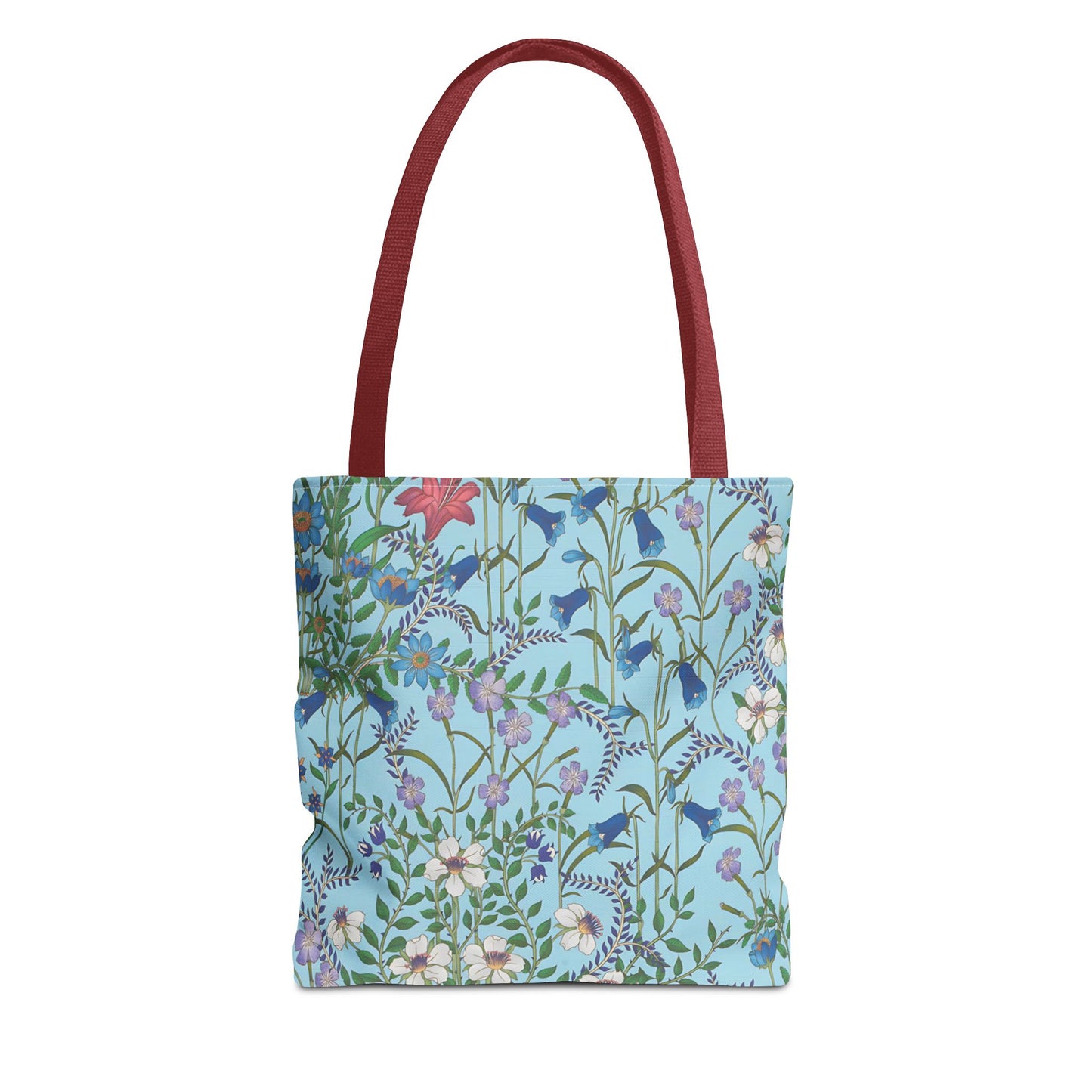 Floral Pattern Tote Bag "Flora Blue" - Vibrant Garden Style for Everyday Use