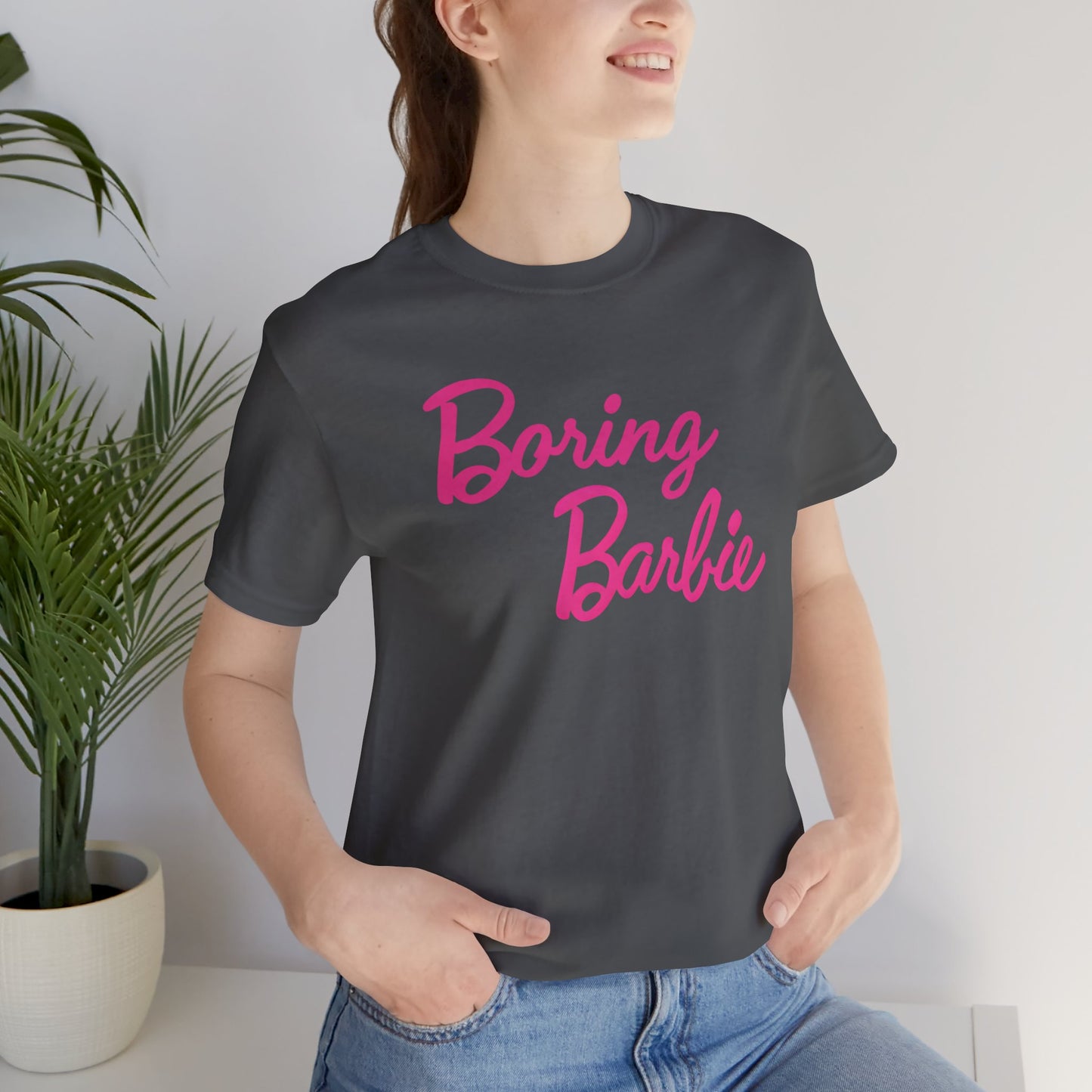 Boring B pink Tee - Fun Unisex Jersey Shirt, Cute Graphic Tee, Perfect Gift for Barbie Fans, Casual Style, Birthday Shirt, Retro Fashion