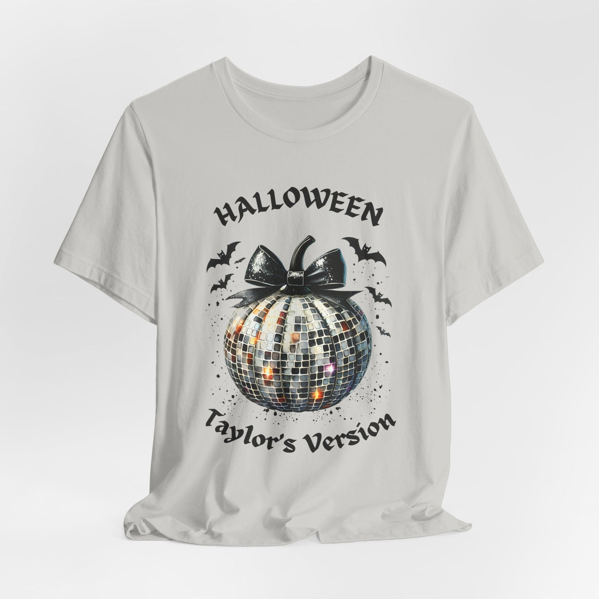 Halloween - TV - Black Disco Ball Pumpkin - Bats - Swiftie Halloween - Unisex Jersey Short Sleeve Tee