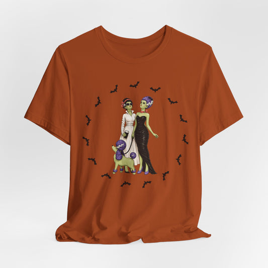 Monster Brides - Gothic Dog Walk Tee — Lesbian Couple Shirt