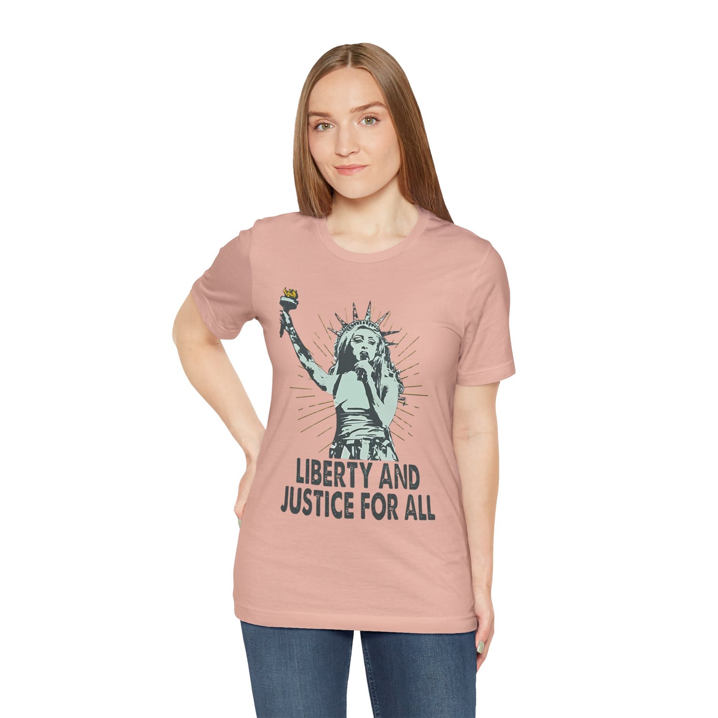 Liberty and Justice Short Sleeve Chappell Tee | Patriotic Unisex Shirt | Freedom Wear, Gift for Activists, Independence Day, Casual Style, [...]