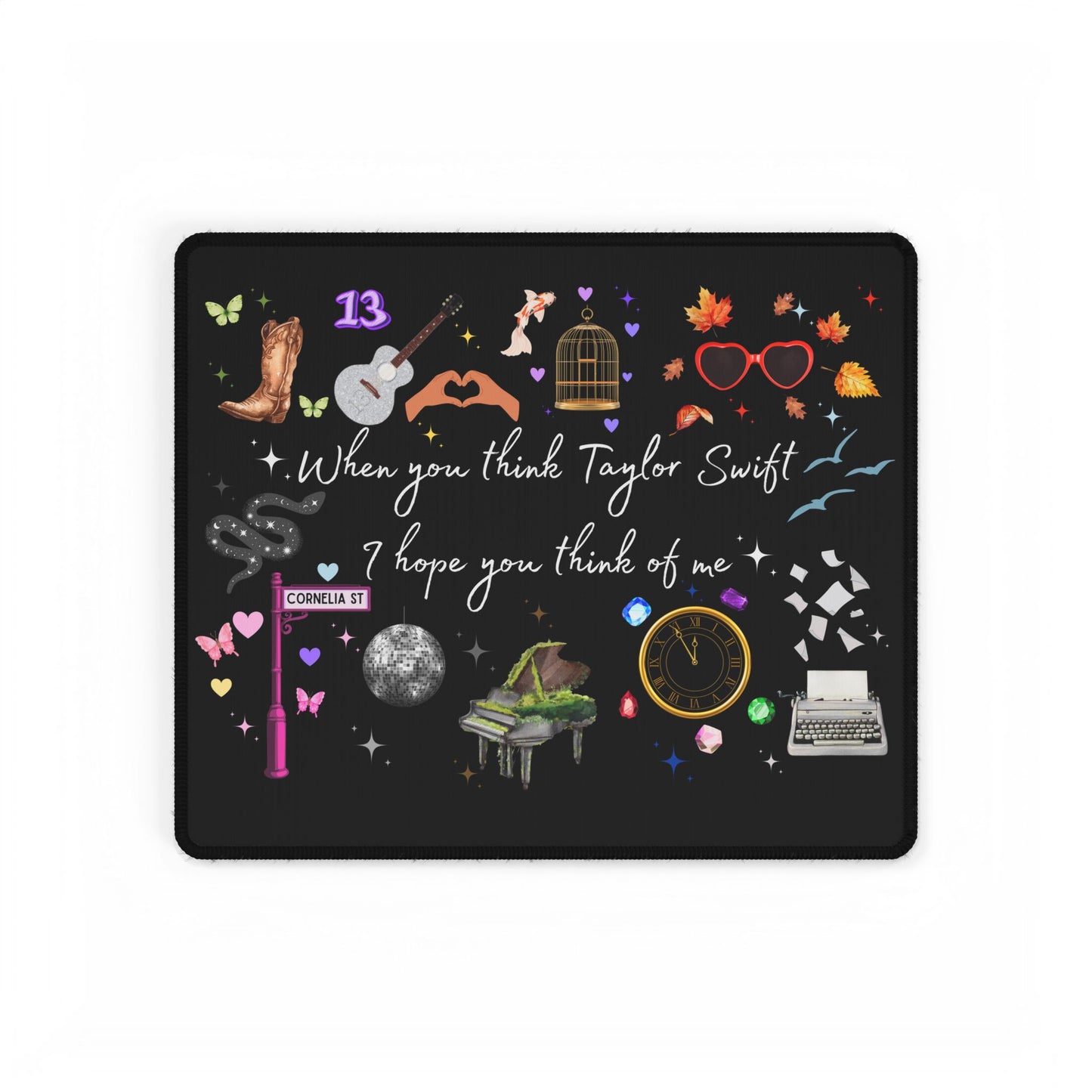 I hope you think of me Desk Mat, Music Decor, Office Accessories, Gift for Fans, Home Office Style, Inspirational Desk Pads