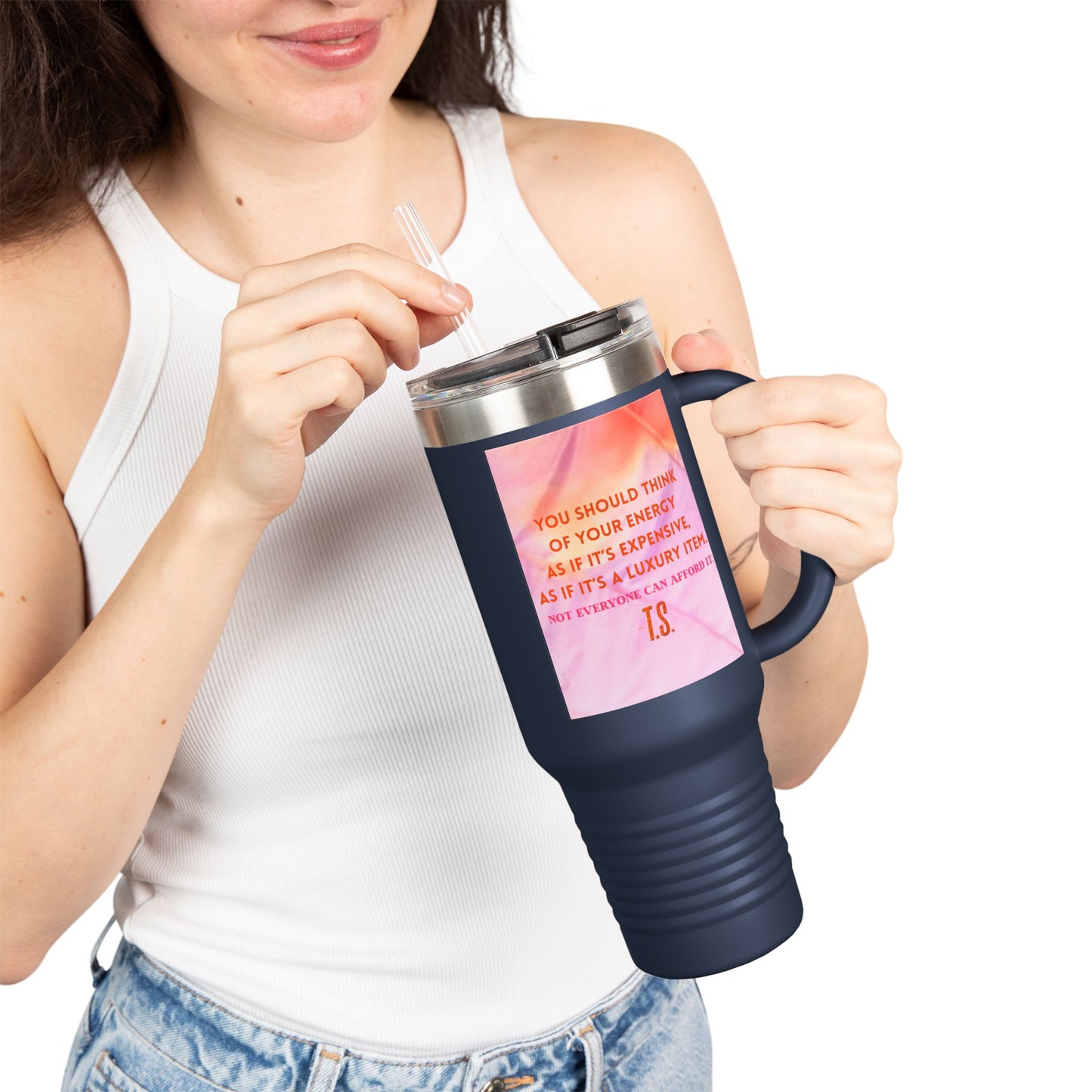 Luxury Energy Inspirational Insulated Travel Mug, 40oz - Motivational Coffee Cup, Perfect Gift for Self-Care, College Student Tumbler, Travel Mug, [...]