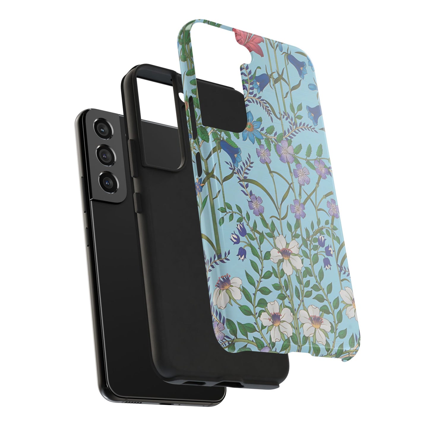 Vibrant Floral Tough Phone Case "Flora Blue"- Durable Protection for Your Device