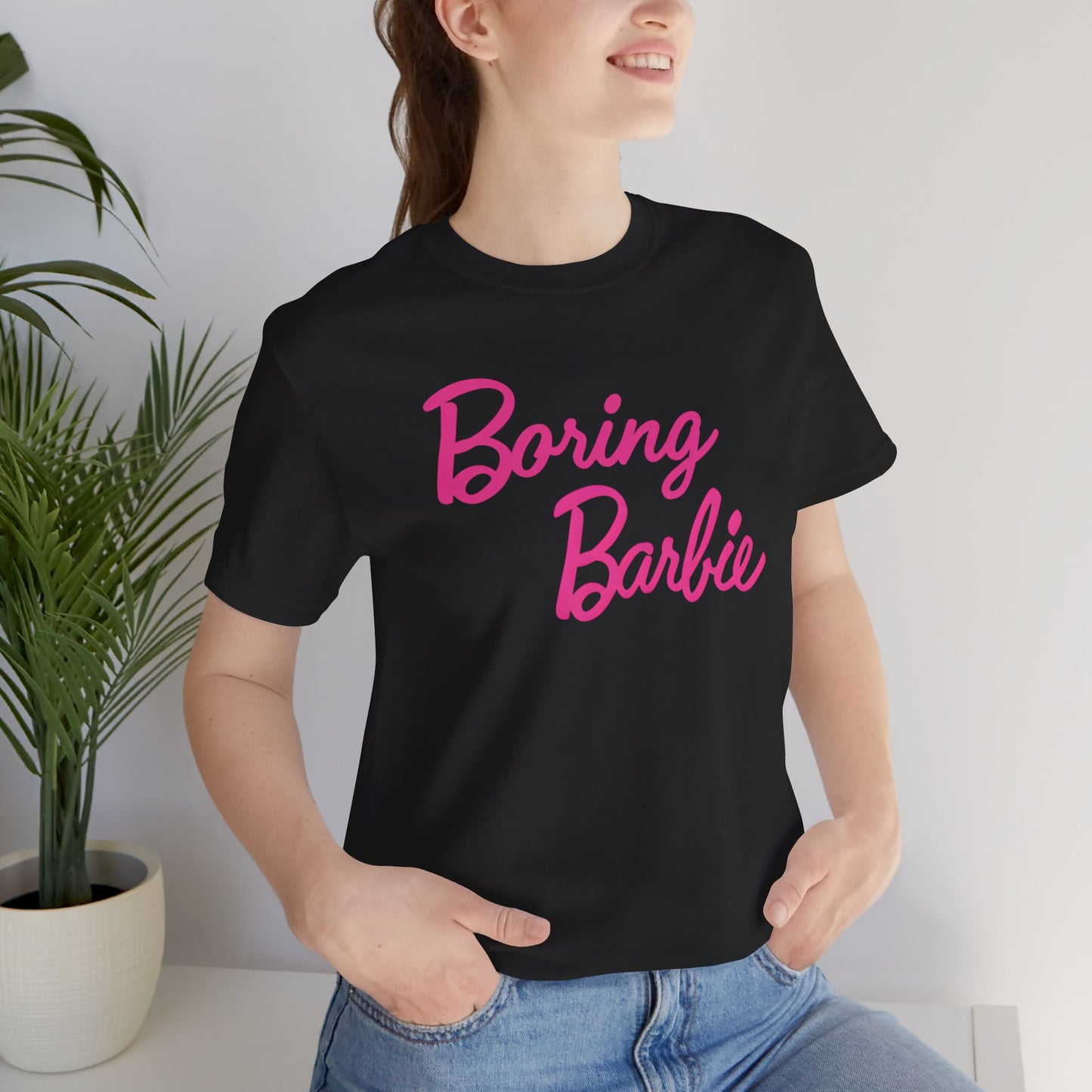 Boring B pink Tee - Fun Unisex Jersey Shirt, Cute Graphic Tee, Perfect Gift for Barbie Fans, Casual Style, Birthday Shirt, Retro Fashion