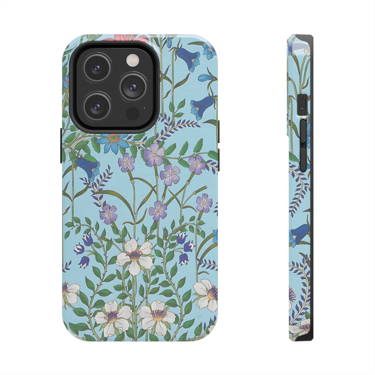 Vibrant Floral Tough Phone Case "Flora Blue"- Durable Protection for Your Device