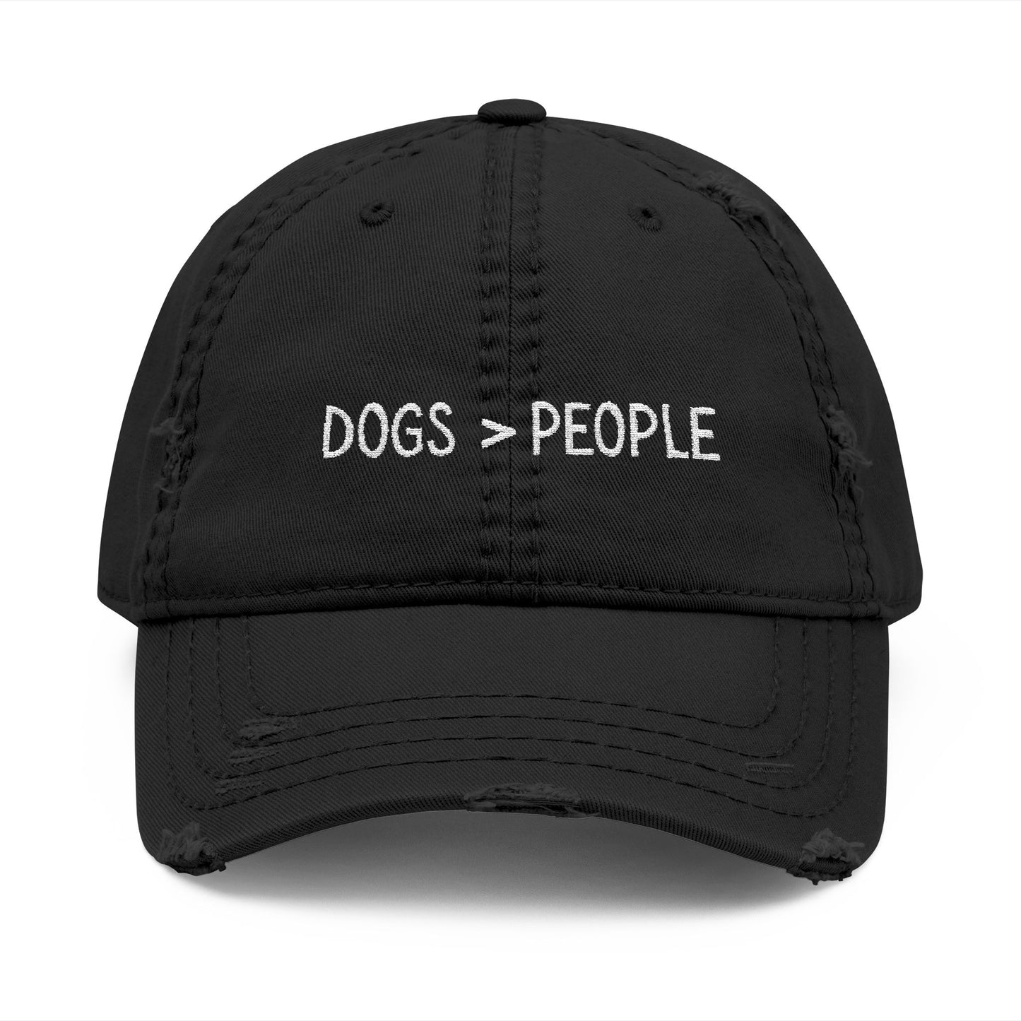 Dogs are better than people - Distressed Dog Lover Cap, Casual Dad Hat, Embroidered Baseball Hat, Relaxed Style Accessory, Gift for Pet Owners