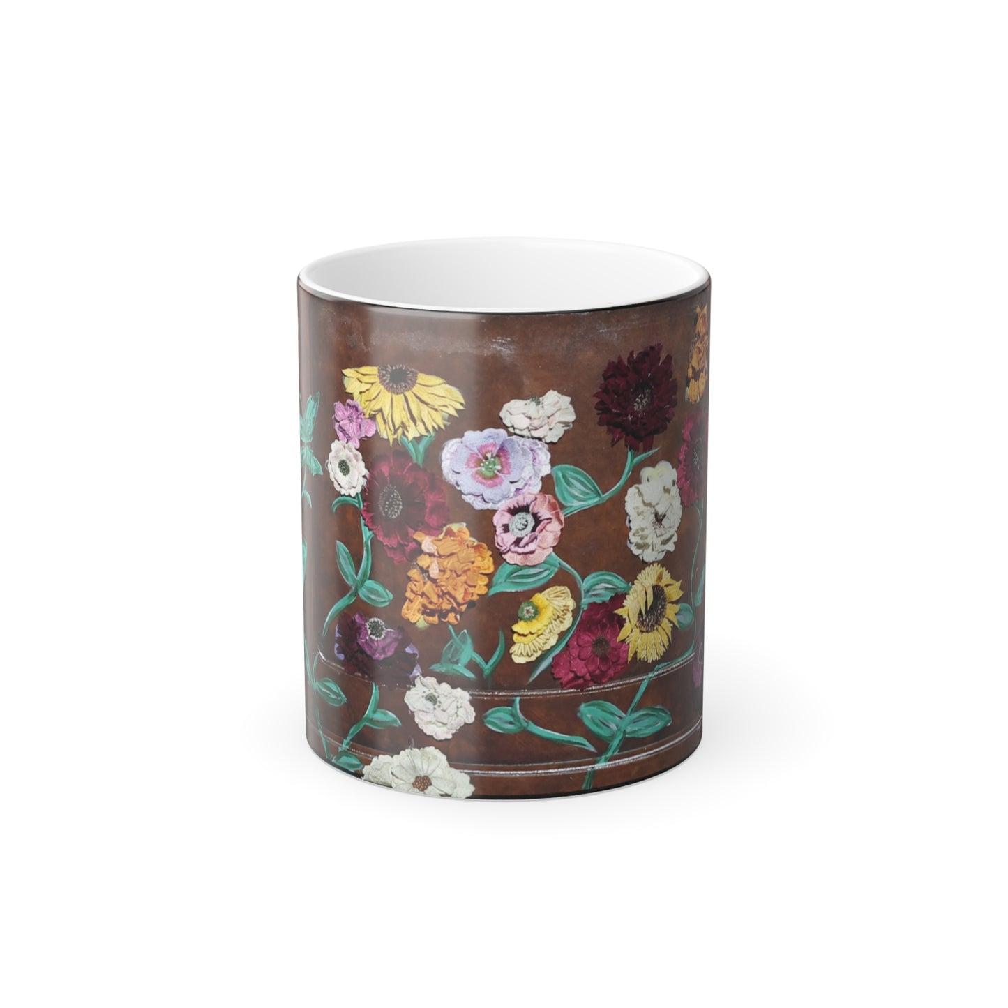 Color Changing Mug, 11oz -  Surprise Song Floral Piano