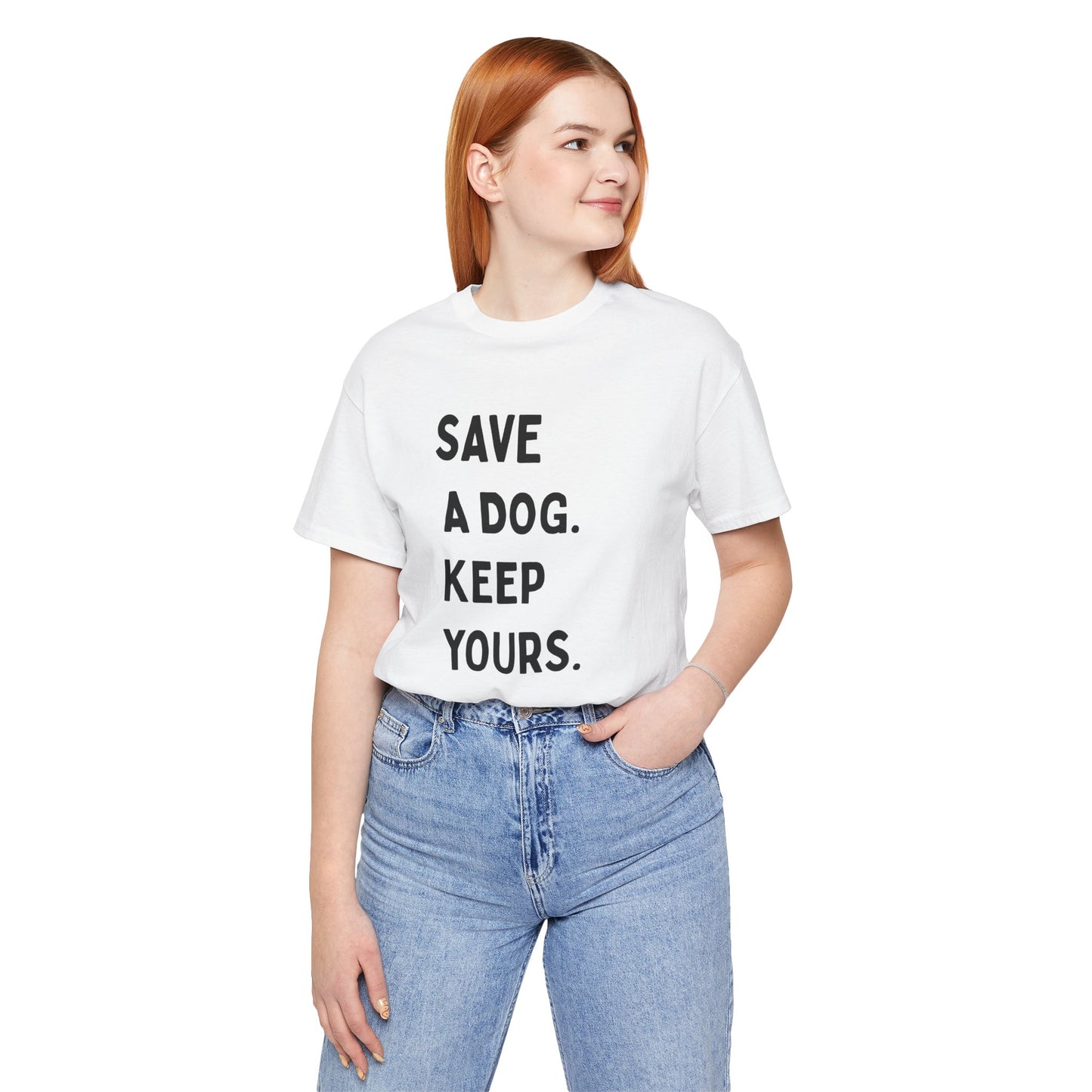 Save a Dog Unisex Jersey Tee, Dog Lover T-Shirt, Animal Rescue Shirt, Pet Adoption Gift, Support Animal Welfare Tee