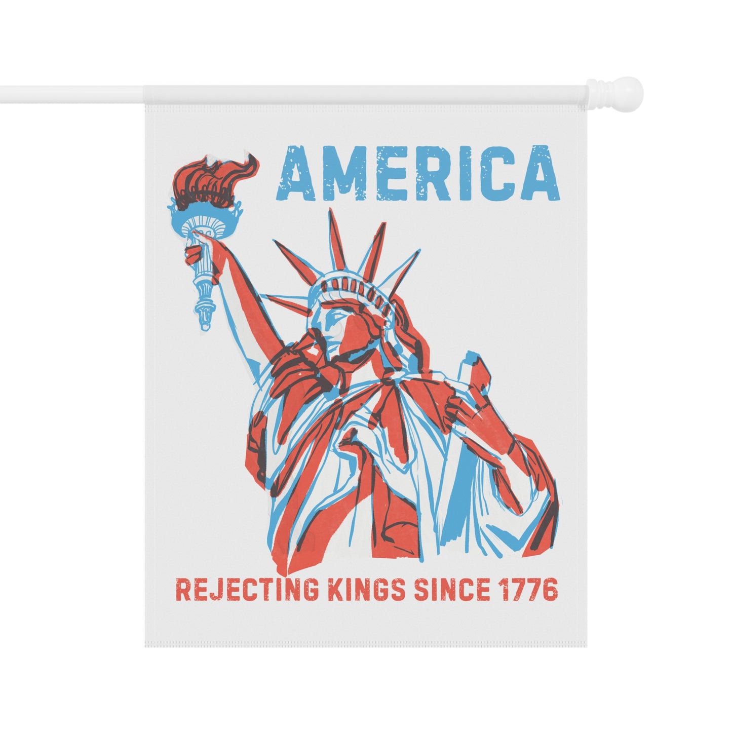 Rejecting Kings Patriotic Garden Banner, Yard Decoration, Outdoor Flag, American Pride Decor, 4th of July, Home & Garden Ornament
