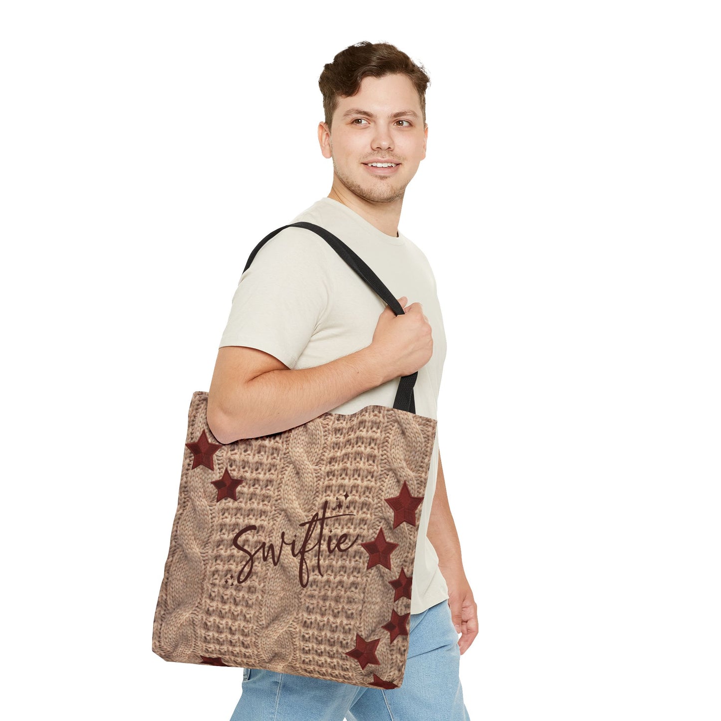 Swiftie Red Holiday Cardigan Inspired Tote Bag