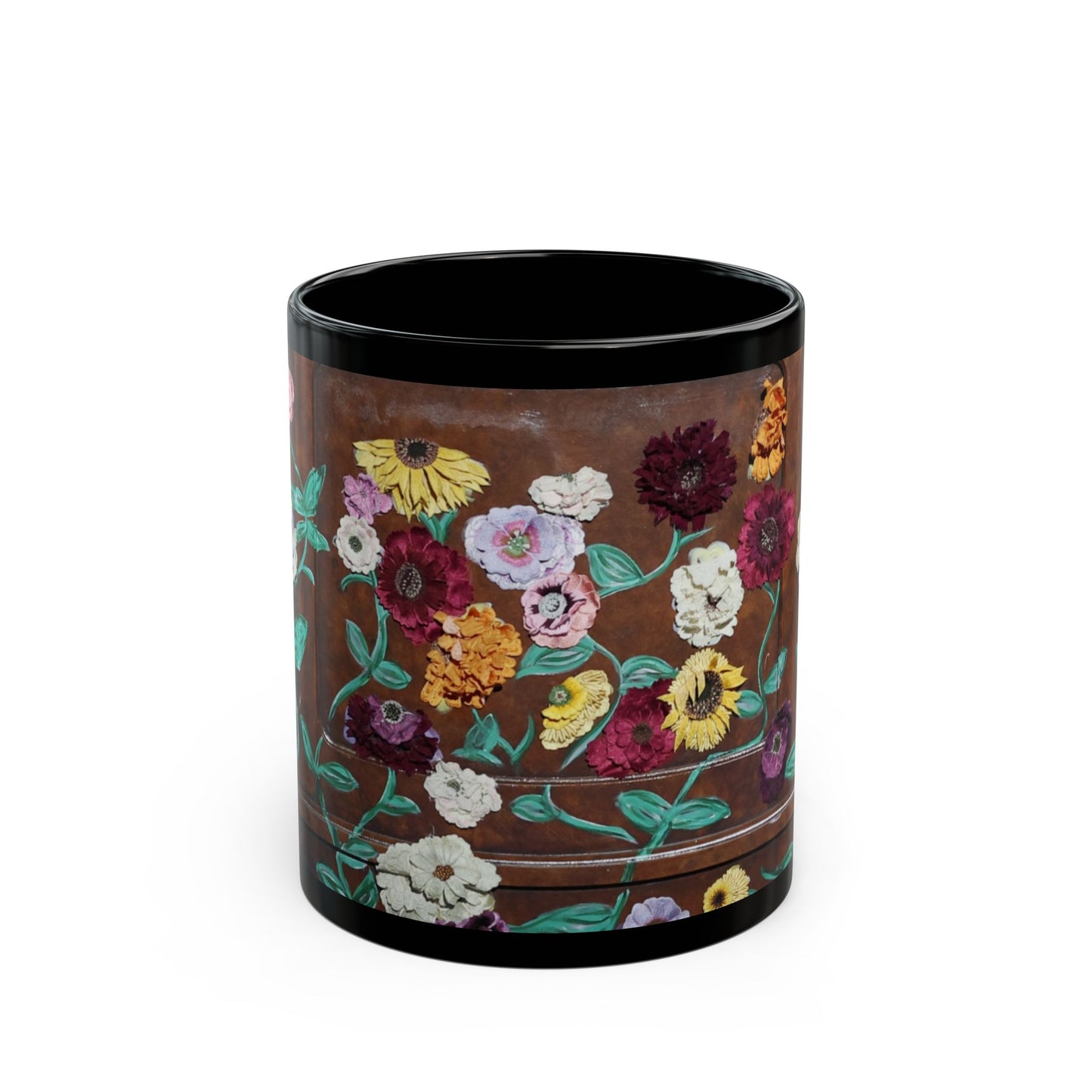 Surprise Song Floral Piano - Black Mug (11oz, 15oz)